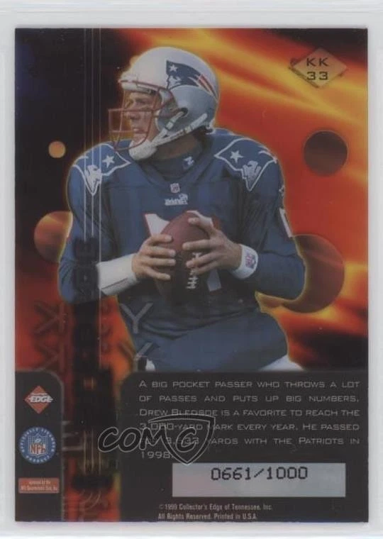1999 Collector's Edge Triumph K-Klub /1000 Drew Bledsoe #KK33 - Image 2 of 2
