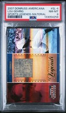 LOU GEHRIG 2007 DONRUSS AMERICANA LEGEND RELIC /100 YANKEES PSA 8 POP 2 JG