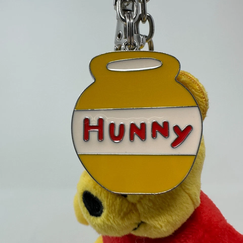 Disney Winnie The Pooh Hunny Pot Plush Keychain Bag Charm Teddy Bear 4" - Image 3 of 4