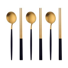 Reusable Chopstick and Spoon Set,Stainless Steel Korean Spoons
