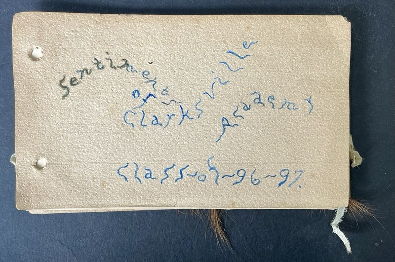 Antique 1896 /97 Clarksville Academy, TN Hand Made Autograph Book W/ Hair Sample