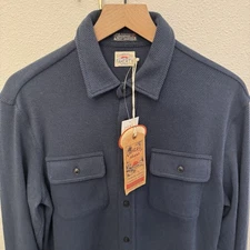 Faherty Legend Sweater Shirt Mens Med Brighton Navy Twill NWT