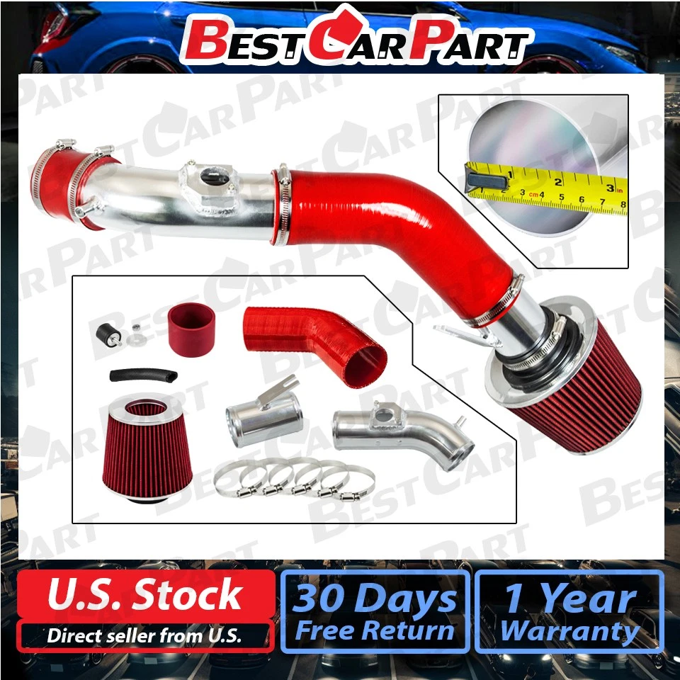 BCP RED 2010-2012 Mazda 3 Mazda3 2.5L L4 Cold Air Intake Racing System +Filter - Image 2 of 4