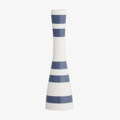 Kähler Omaggio Kerzenhalter 24cm Stahlblau Keramik Kerzenständer Streifen Blau - Bild 1 von 2