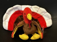 BNWT Retired Ty Beanie Baby Babies Gobbles the Turkey Thanksgiving Xmas New Tags