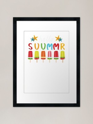 Hallo Sommer mit Eis Muster gerahmt Wandbild Poster Leinwanddruck Bild