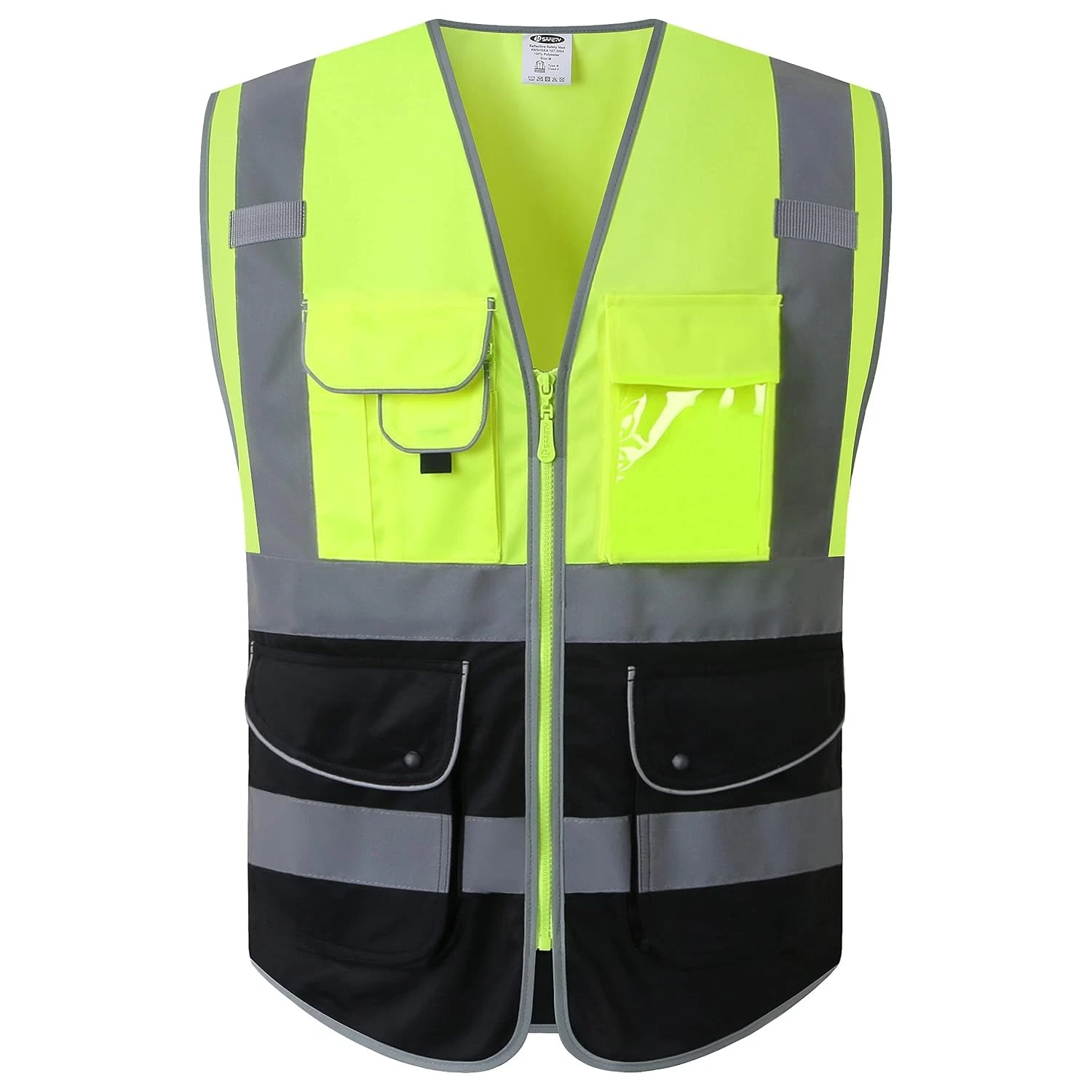 Men's Women's Large Yellow Reflective Hi Vis Safety Vest for Men Women Kids - product detail image 6