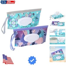 2 Pack Baby Wipe Dispenser, Reusable Portable Wipe Holder, Baby Wipes Contain...