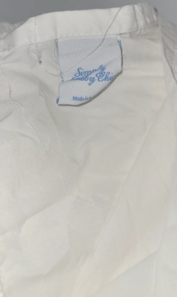 ПРОСТО ПОТЕРТЫЙ ШИКАРНЫЙ Полный Юбка для Кровати Пыль Грубая Белая 15" Капля Раздельный Угол Хлопок - Изображение 4 из 4