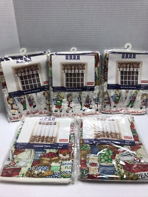 #ad NOS CAMPBELLS SOUP Curtains 3 Ruffled Valance Valance 2 Tailored Tiers 60quot;x36quot; $69.99