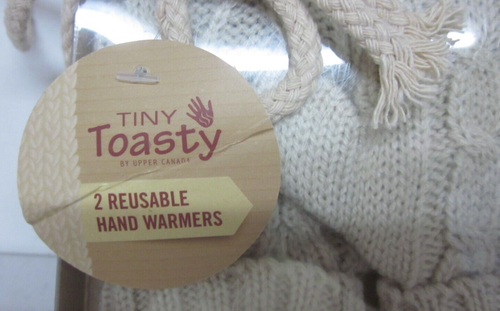 Upper Canada Soap Tiny Toasty 2 Reusable Hand Warmers Mittens Beige Tan - Picture 2 of 6
