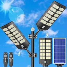 2X Solar Street Lights Commercial High Powered 6500K for Basketball Court Road