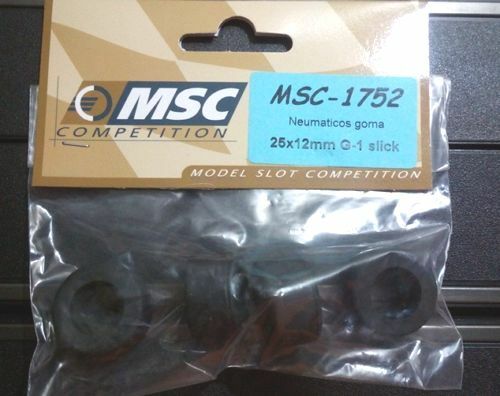 MSC neumáticos gomas slick G1 25X12mm 1752 Scalextric SCX Ninco Exin OSC GOM NSR