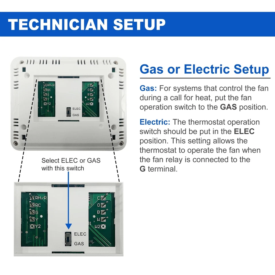 ELECTECK Non-Programmable Digital Thermostat for Home, up to 1 Heat/1 Cool with - Изображение 2 из 4