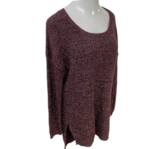 BP Sweater Womens XL Lagenlook Tunic Hi Low Knit Drop Long Sleeve Red Scoop Cozy - Picture 5 of 13