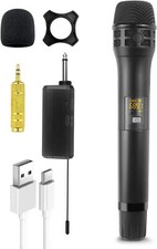 Tuare Wireless Microphone Cordless Handheld Mic System With Rechargeable Receive