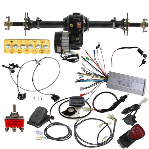 Hinterachsdifferenzialsatz 48 V 1000 W Elektromotor Go Kart Wagen ATV Trike Golf - Bild 18 von 29