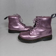 Dr. Martens 1460 Pascal Metallic Pink Boot Little Girl's Size 10