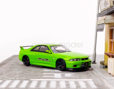 FH 1:64 Green Skyline GTR R33 Racing Sports Diecast Metal Car New