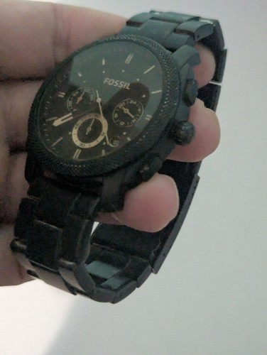 fossil mens chronograph machine black watch stainless steel tested working - Picture 4 of 12