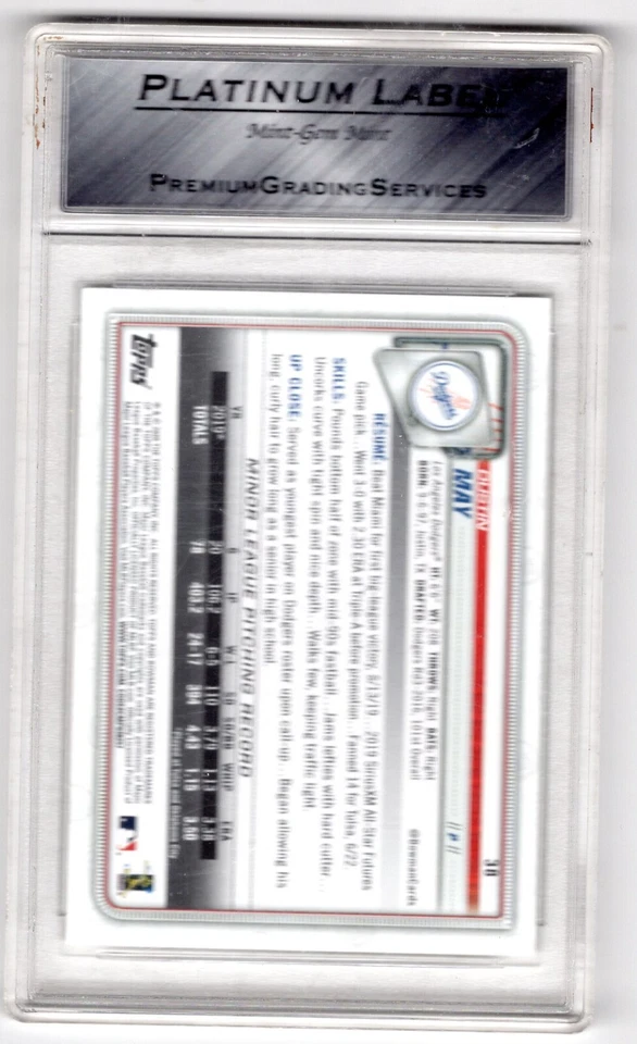 2020 Bowman #38 Dustin May RC Graded 10 Premium Grading - Image 2 of 2