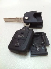 3 BUTTON REMOTE FLIP KEY CASE FOB SHELL + NEW BLANK HEAD FITS AUDI A2 A3 A4