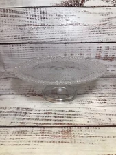Clear Glass Pedestal Cake Plate Stand 11” Inch Holiday Party