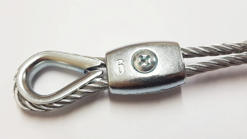 SMART HOUSE GB Steel Wire Rope Clamp EGG SHAPE+ Thimble Grips Grip Loop 2mm 3mm 4mm 5mm 6mm