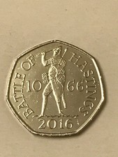 50 Pence 2016 Battle of Hastings Rare British Coins Uncirculated