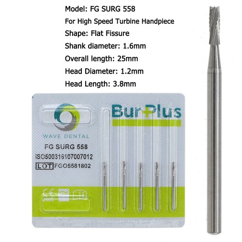 Wave Dental Surgical Carbide Burs 557 557L 558 556 FG SURG Long Shank High Speed - Picture 5 of 66