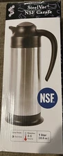 NIB NSF SERVICE IDEAS Stainless SteelVac Carafe Insulation  1L  33.8oz