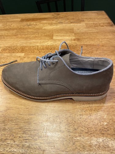 GH Bass Buckeroo Suede SIZE 8.5D Gray Lace-Up Oxford Sky-Blue Interior - Picture 7 of 13