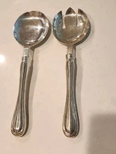 Huge Sterling Silver Salad Serving Fork And Spoon