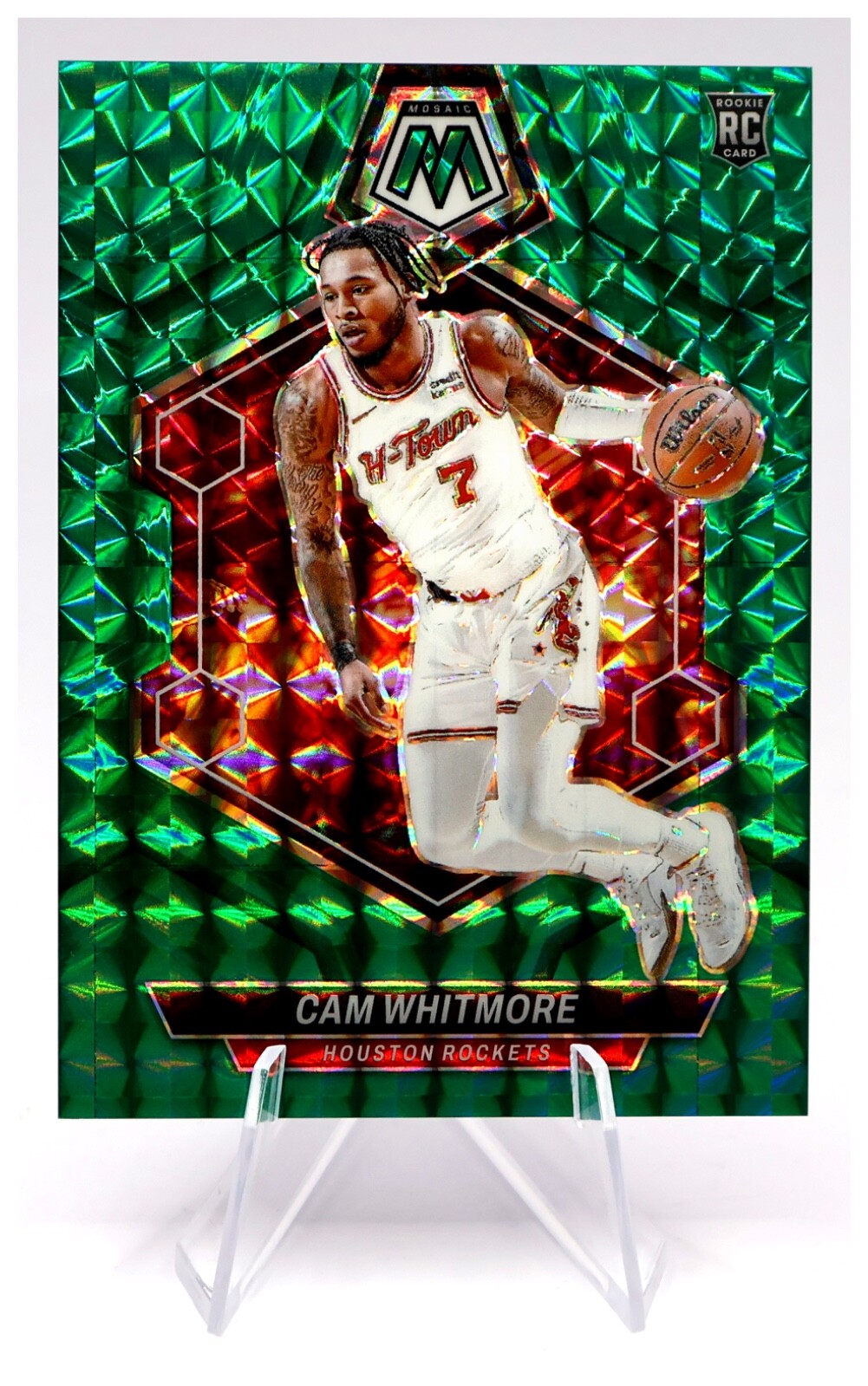 2023-24 Panini Mosaic Basketball Cam Whitmore #217 Teal Mosaic Prizm /75