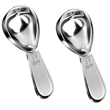 2 Pcs Coffee Scoop 18/8 Stainless Steel Coffee Tablespoon Measuring Spoons 2 T