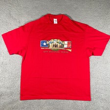 Vintage Alamo Shirt Mens 2XL Red San Antonio 1990s Intex Graphic Made In USA