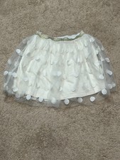 Johnnie B Girls Skirt Size 11-12 Ivory Polka Dot Tulle Elastic Waist Flowy