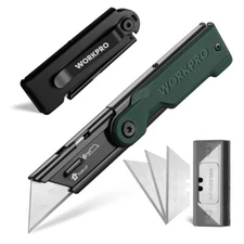 WORKPRO Folding Utility Knife Razor Knife Quick Change Box Cutter 10 Extra Blade