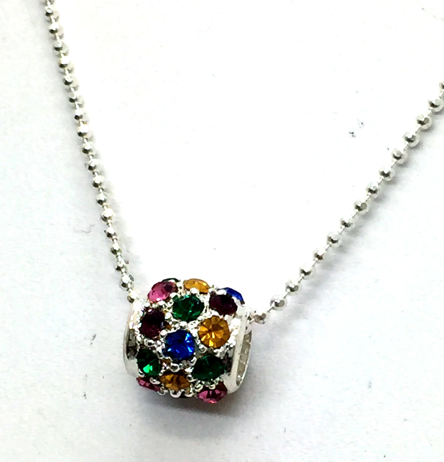 925 Solid Sterling Silver Bead with Multi-Colored… - image 6