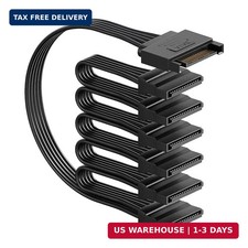 sata Power Splitter Cable 6 Way, 15 Pin SATA to 6 for HDD  SSD  Optical Drives, sa