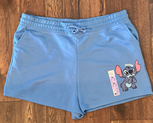 Disney Lilo and Stitch Women's Knit Shorts Size XL Blue NWT