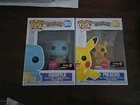 Funko Pop Lot Of 2 Flocked Pokemon , Pikachu,  Squirtle