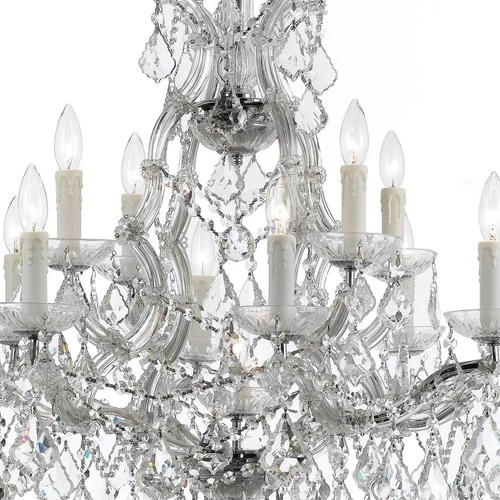 Maria Theresa 29"W Chrome and Crystal 13-Light Chandelier - Picture 3 of 4