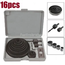 16Pcs Hole Saw Kit 19-127mm Circular Round Cutting Sawing Kit Set Wood Gift US