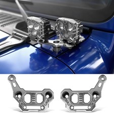 2 PCS Hood Mount Light Dual Bracket Ditch Light LED Pod For Wrangler 201825
