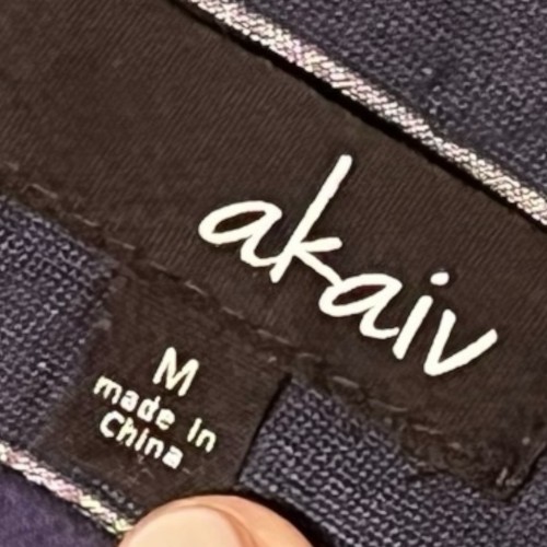 Falda Akaiv Rayas Botón Frontal, Bolsillos, Talla M - Imagen 5 de 7