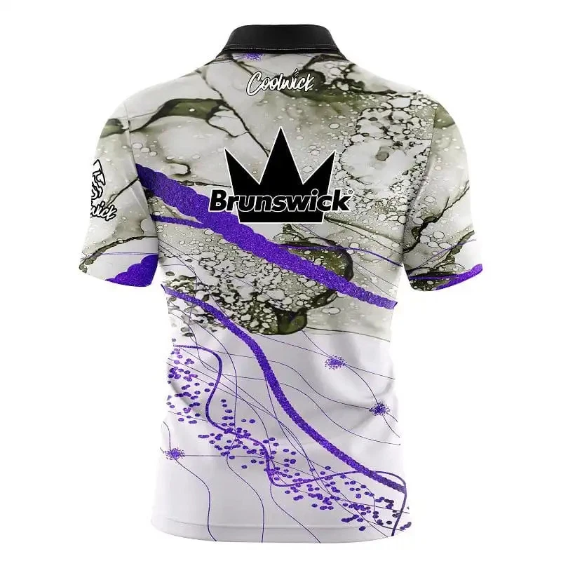 Brunswick Purple Granite Fast Track CoolWick Bowling Jersey