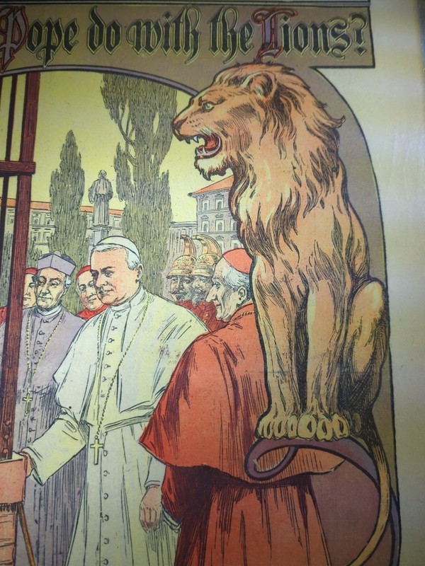 MAR 3, 1908 NEWSPAPER  #1030- POPE PIUS X GETS A GIFT OF A PAIR OF LIONS 