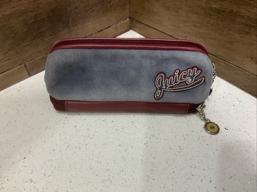 Vintage Y2K Juicy Couture Pencil / Make Up Bag Velour Clutch Embroidered - Picture 13 of 15
