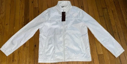 NWT Perry Ellis Full Zip Hooded Mens Size XL Jacket White image 2